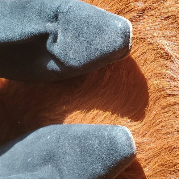 Cole Haan Boots Knee Length Pointed Toe Black Suede - Picture 9 of 10